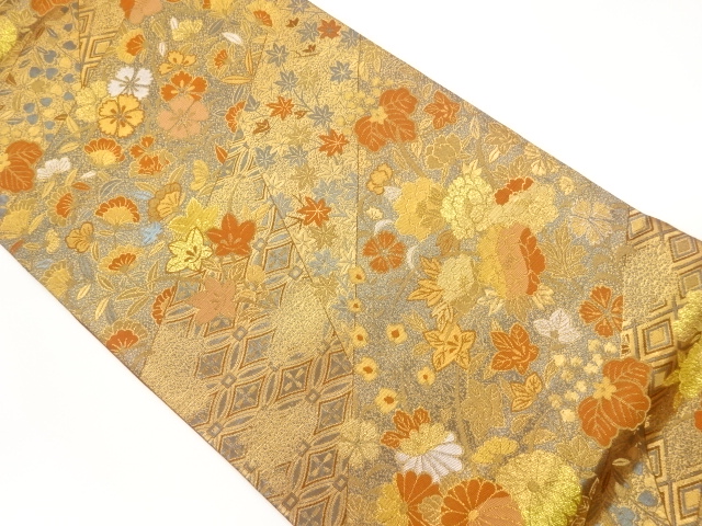 JAPANESE FUKURO OBI / WOVEN FLORAL PLANTS